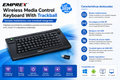 Teclado inalámbrico multifuncional con trackball integrado