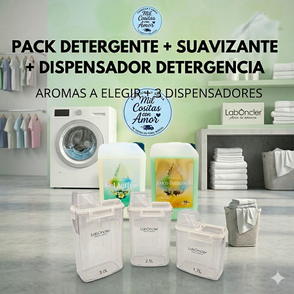 Pack detergente + suavizante + dispensadores
